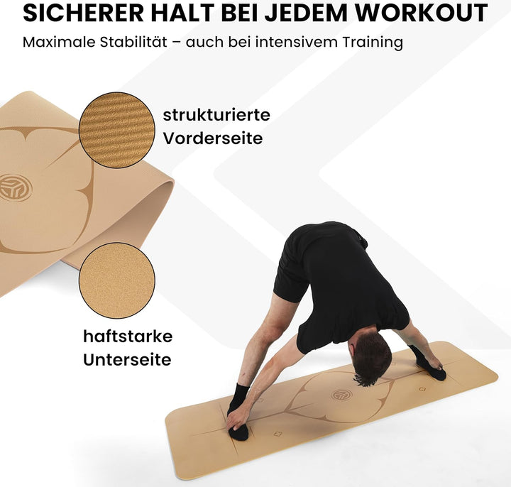 Yoga Matte aus Deutscher Entwicklung – Rutschfeste & gelenkschonende Yogamatte – 2 Komfort-Dicken (1