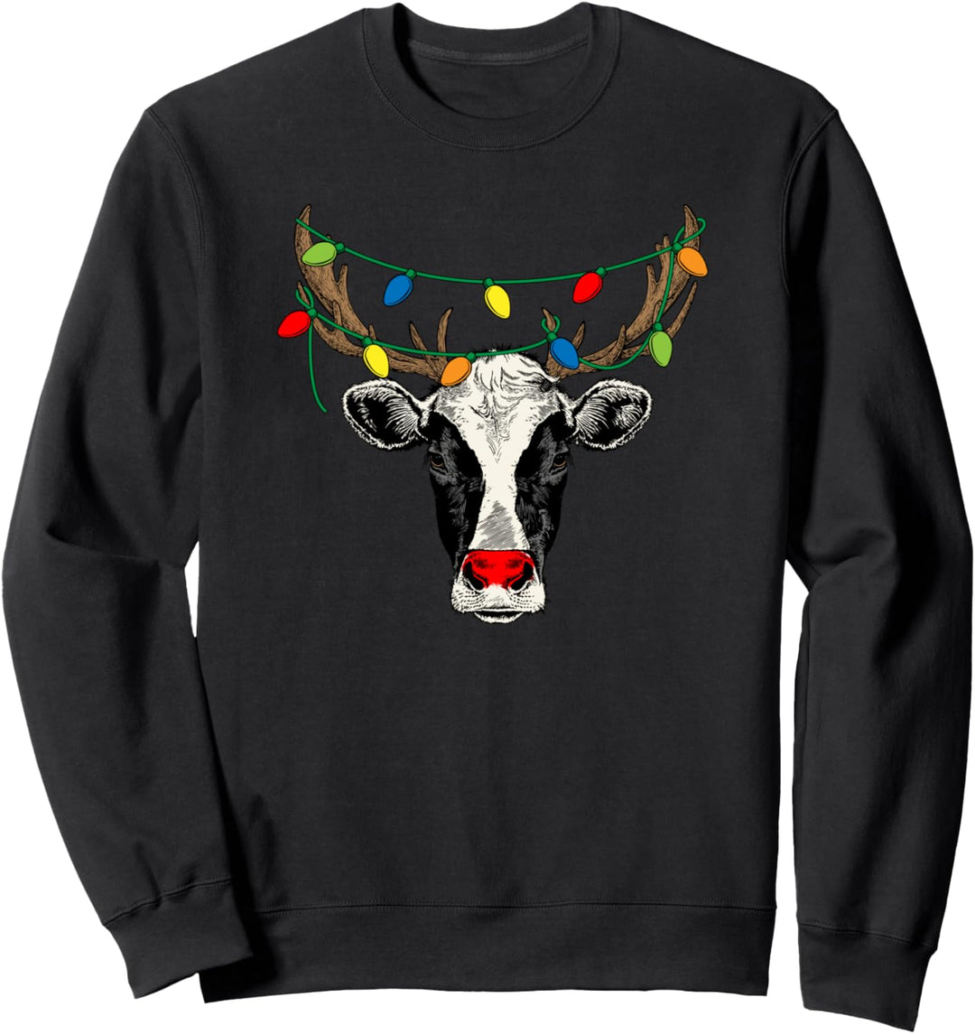 Lustiges Muhdolph Weihnachten Kühe Bauer Rentier Sweatshirt