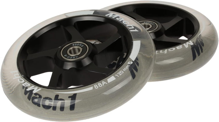 2 Stück 120x24mm Mach1 Stuntscooter Alu aluminium Rollen-Set inklusive Kugellager + Spacer - Cityrol