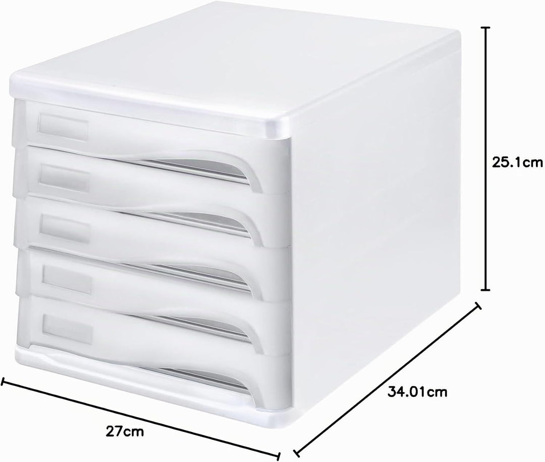 Helit H6129482 - Schubladenbox Economy, 5 Fächer, beschriftbar, lichtgrau, Lichtgrau
