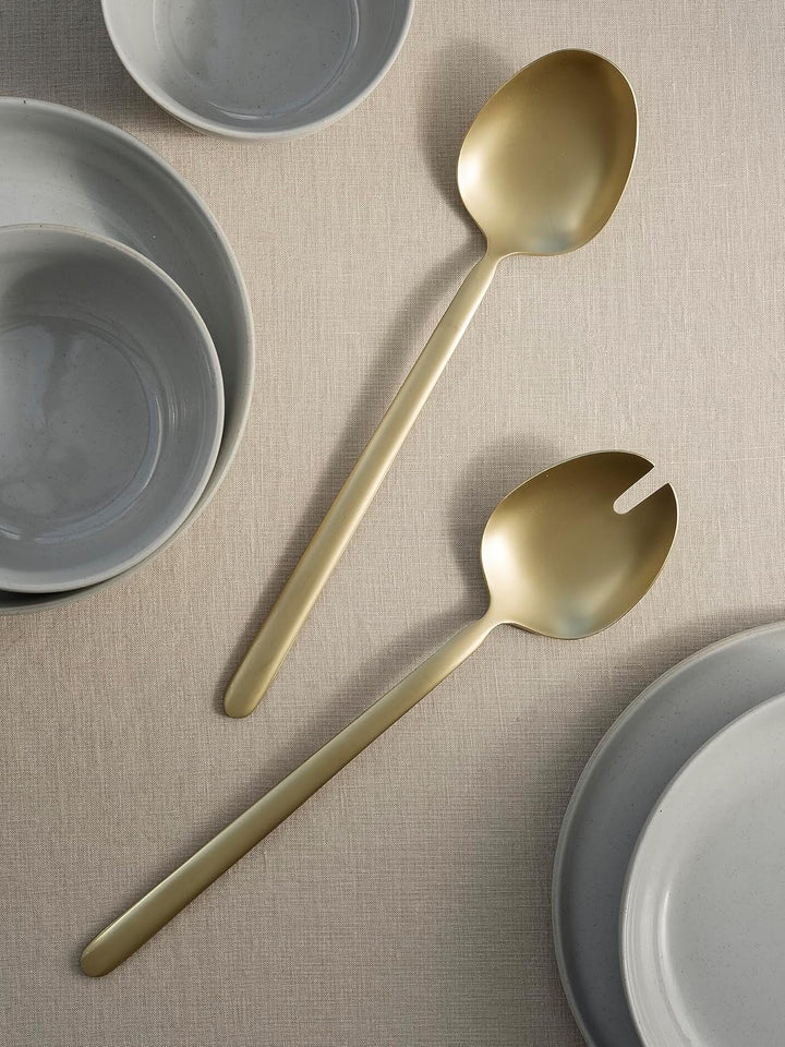 Blomus Salatbesteck -Stella- Salatgabel &Servierlöffel Edelstahl pulverbeschichtet (Champagne), Cham