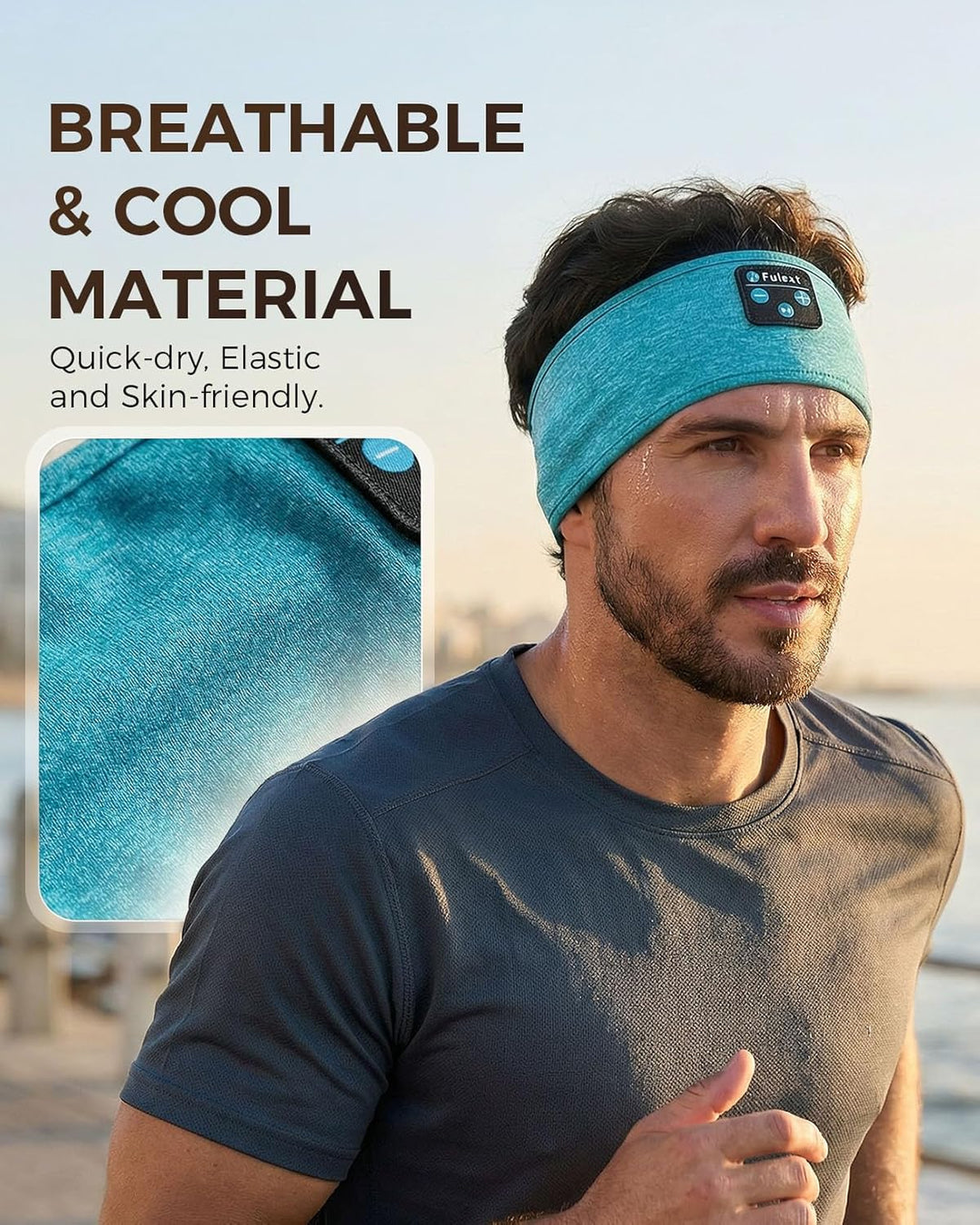 Schlafkopfhörer Bluetooth, Schlafkopfhörer Stirnband – weicher elastischer bequemer Stirnbandkopfhör