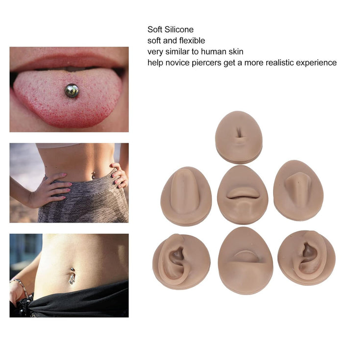 Weiches Silikon, Flexibles Modell, Körperteil-Display-Set, Body-Piercing-Übungsmodell, Simulation, O