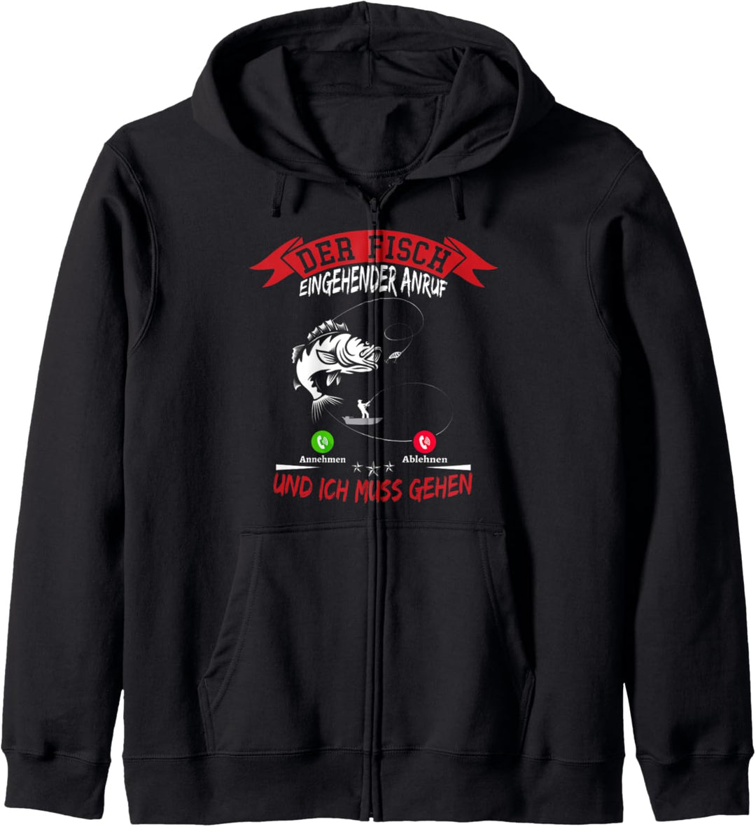 Fisch Anruf und ich muss gehen Hecht Mann Carp Fishing Kapuzenjacke