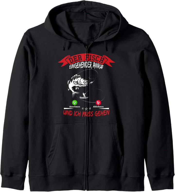Fisch Anruf und ich muss gehen Hecht Mann Carp Fishing Kapuzenjacke