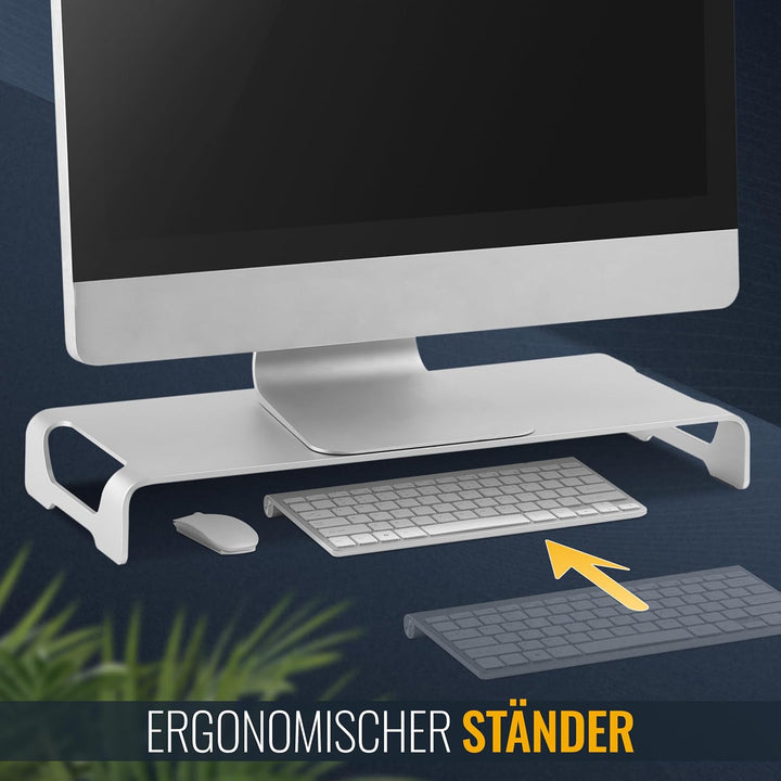 RICOO Ständer für Computermonitore bis 32 Zoll, Monitor Schreibtischaufsatz - Aluminium Lapdesk MTS-