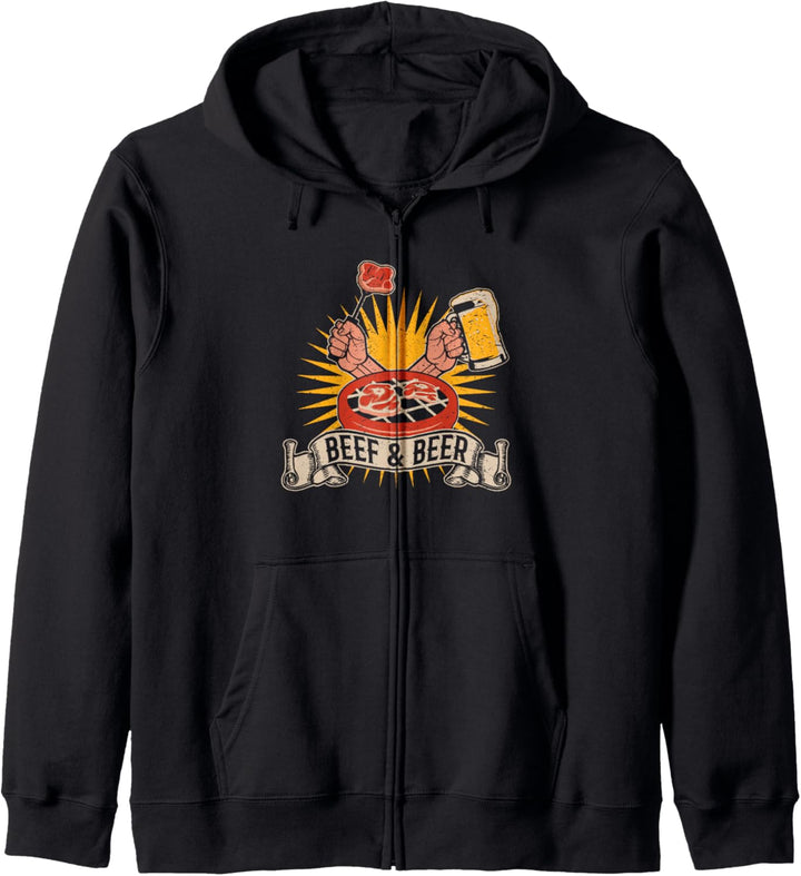 Evolution Fleisch Beef BBQ Bratwurst Wurst Grillmeister Kapuzenjacke