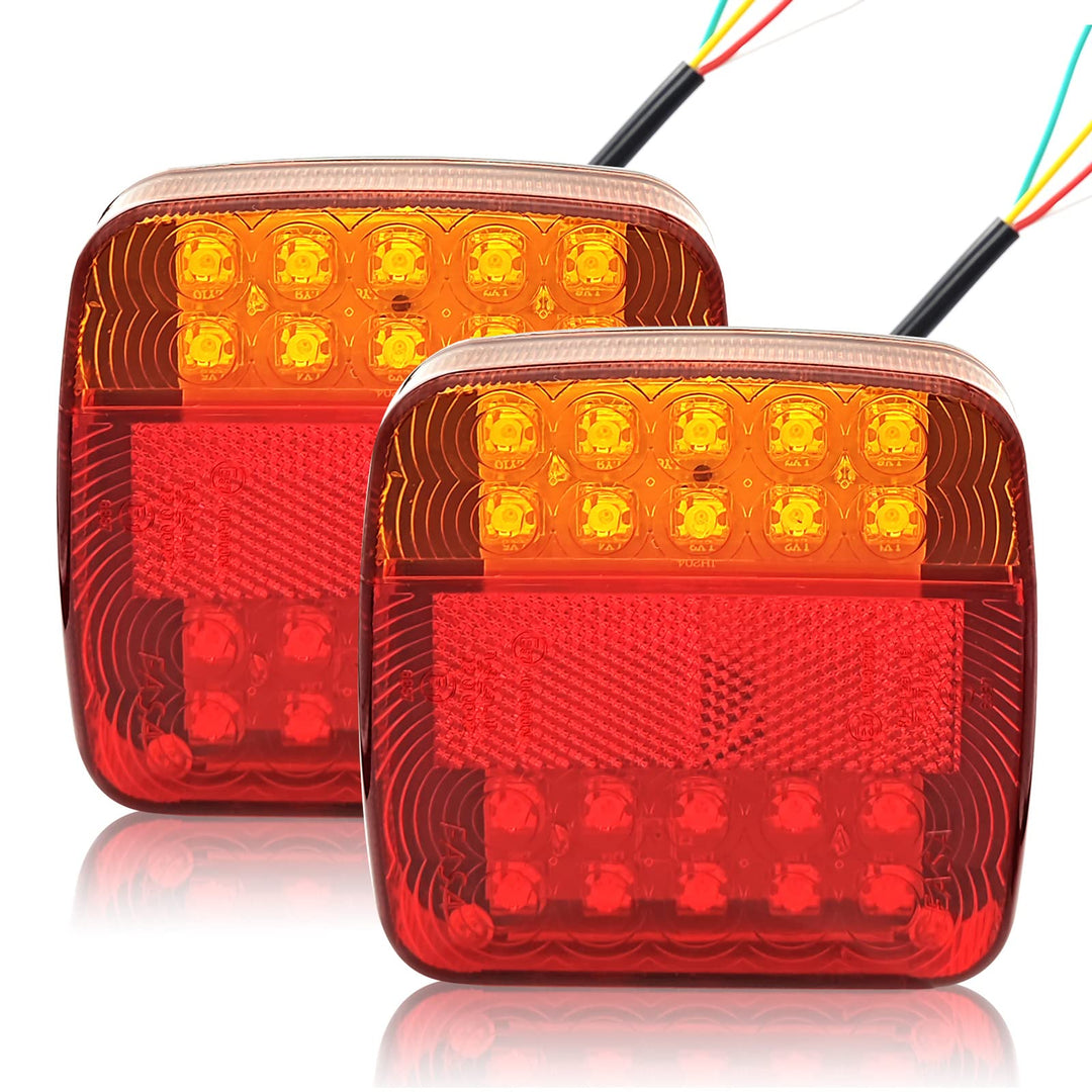 AOJO 2 PCS PKW Anhänger Rückleuchten LED, 12V LKW Rücklicht, Wasserdichte Heckleuchten mit ECE E-Gep