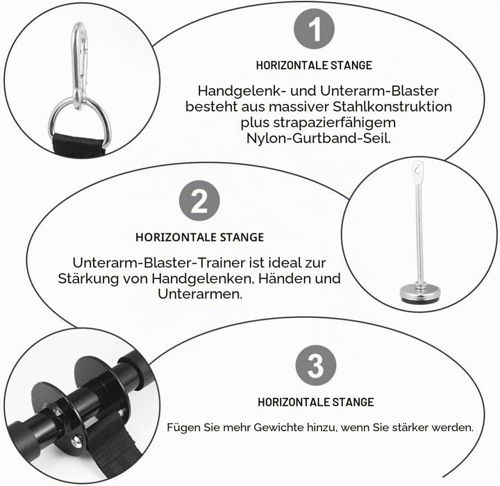 Unterarm Handgelenk Blaster Roller Trainer, Armkraft Training Unterarmtrainer bis 30kg/60lb