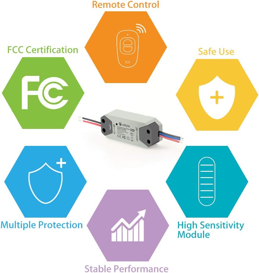 eMylo Smart Wireless RF Motor Controller Schalter Relaismodul AC 220V Motor Fernsteuerungsschalter 9