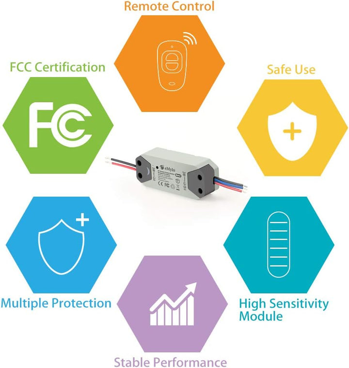 eMylo Smart Wireless RF Motor Controller Schalter Relaismodul AC 220V Motor Fernsteuerungsschalter 9