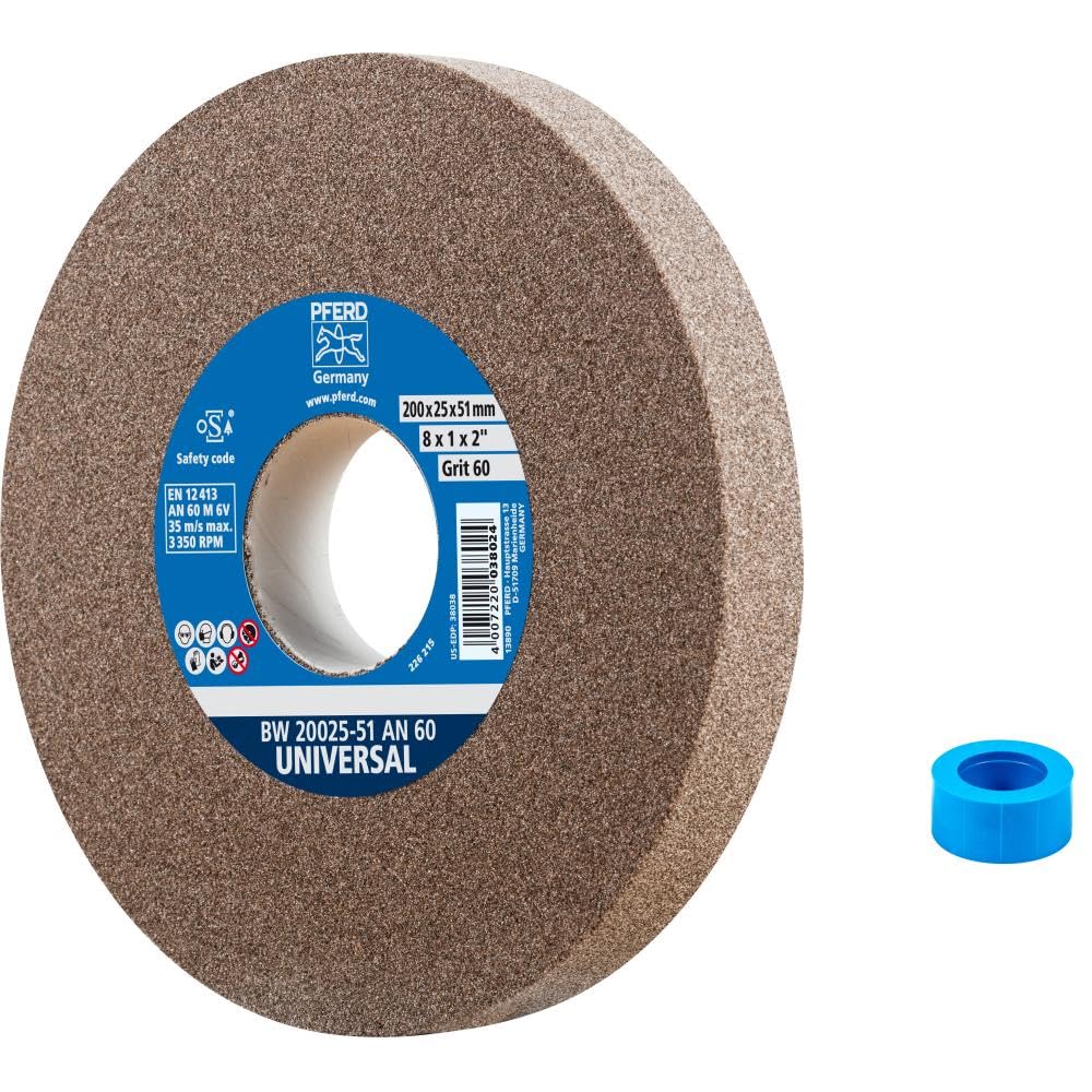 PFERD Schleifbockscheibe UNIVERSAL, 200x25x51mm, A60, 39009719 – Harte Schleifscheibe für universell