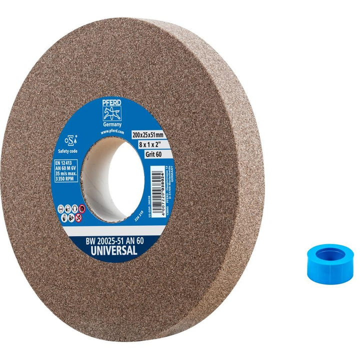 PFERD Schleifbockscheibe UNIVERSAL, 200x25x51mm, A60, 39009719 – Harte Schleifscheibe für universell