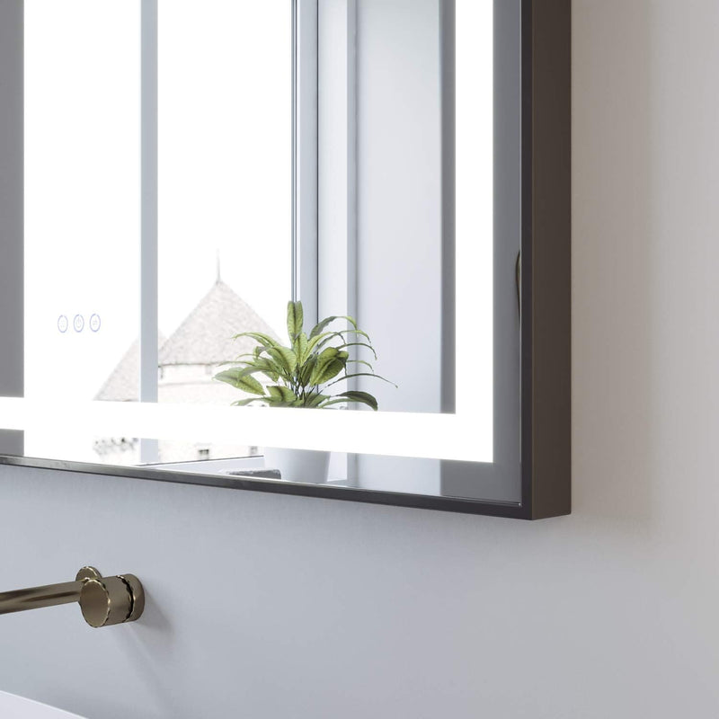 AQUABATOS® SAUTENS-Serie 80x60 cm LED Badspiegel Badezimmerspiegel mit Beleuchtung Dimmbare Touch Ka