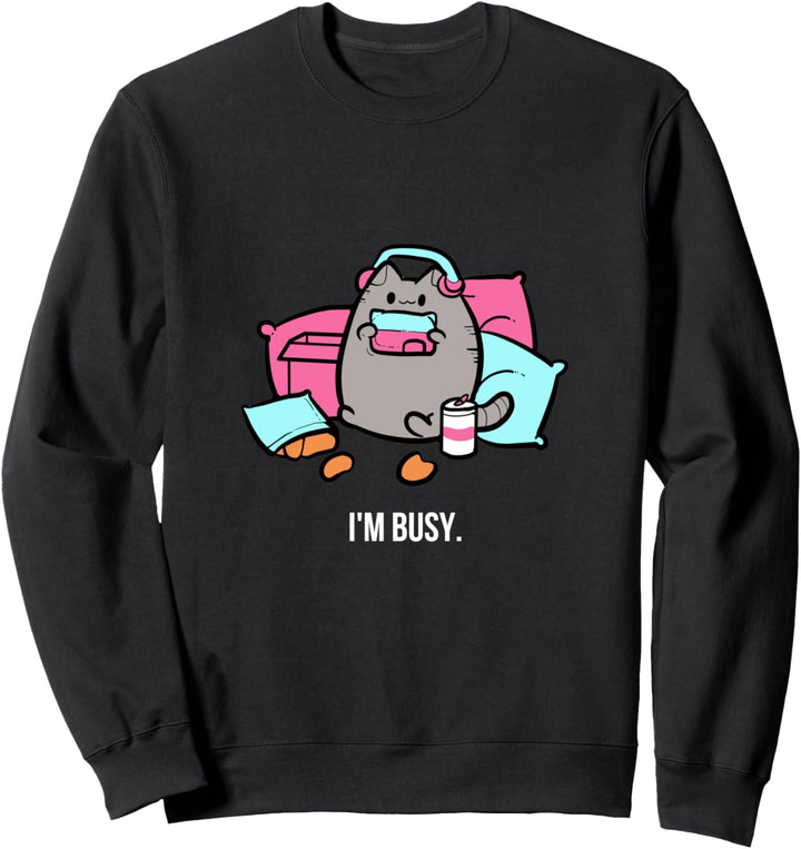 I'm A Busy Cat Lover and Gamer Sweatshirt