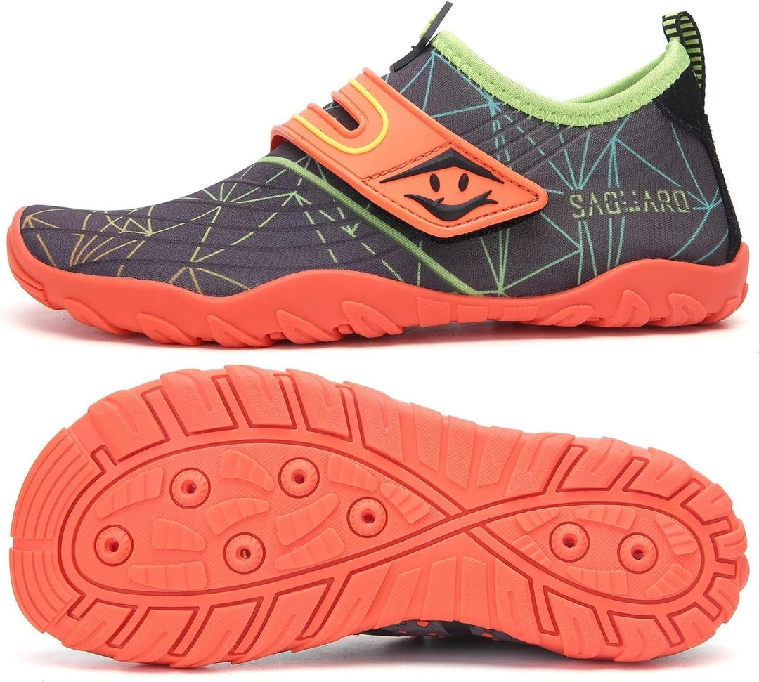 SAGUARO Kinder Badeschuhe rutschfeste Schnell Trocknend Aquaschuhe Gr.24-36 24 EU St 2 Orange, 24 EU