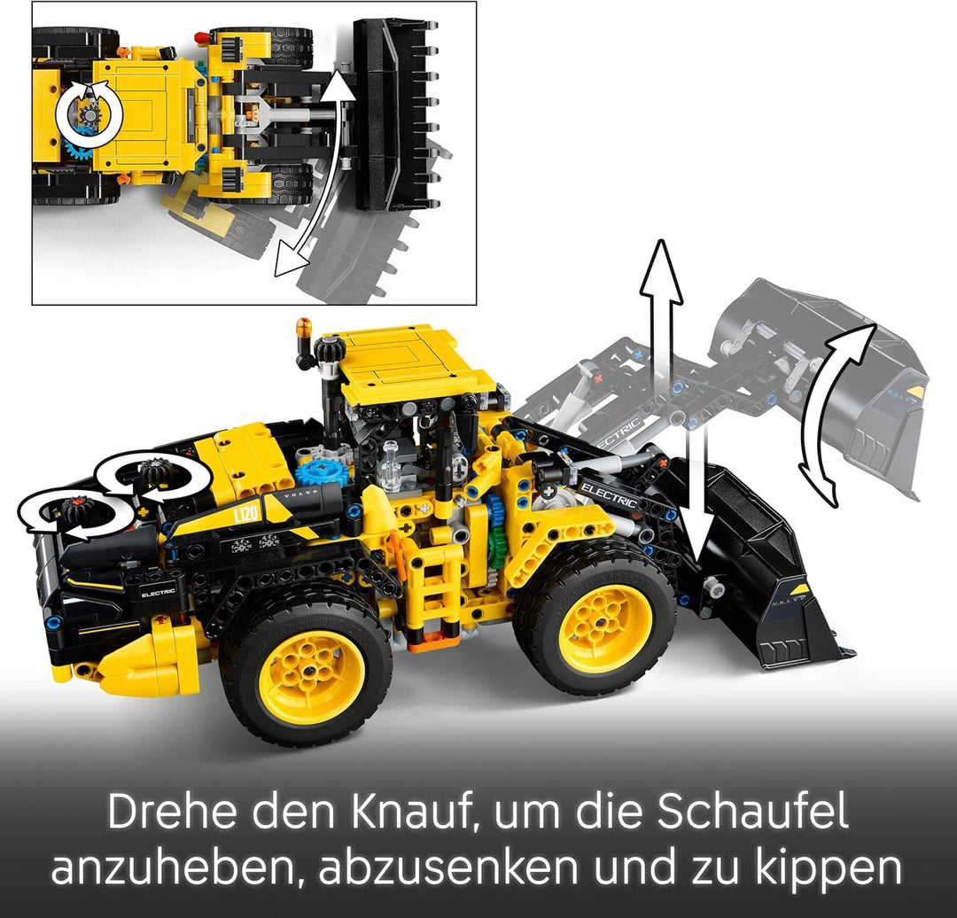 LEGO Technic Volvo L120 Electric Radlader - Baufahrzeug-Spielzeug mit Knicklenkung und beweglicher S