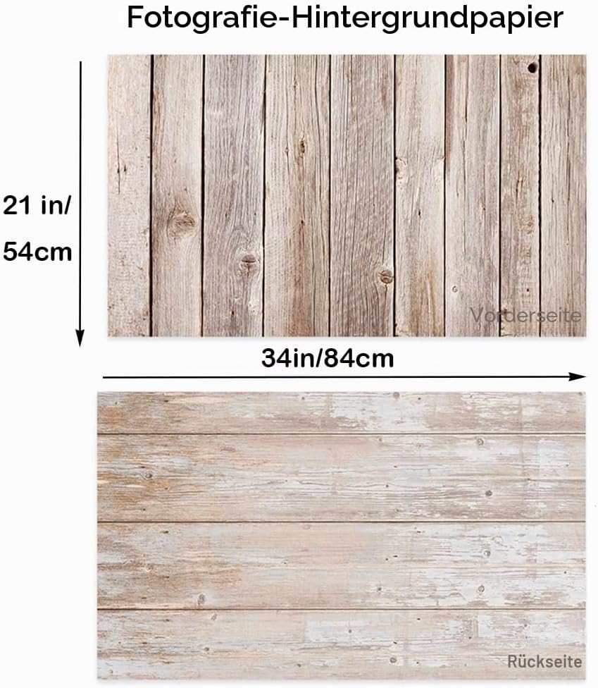 Lebensmittel-Fotografie-Hintergrund-Set, 3-teilig, 54 x 84 cm, flach, doppelseitig, für Fotostudio,