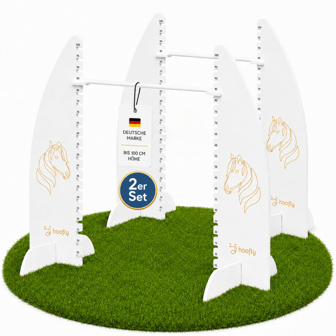 Hobby Horse Hindernis Set Höhenverstellbar bis 100 cm – 2X Turnier Hürde für Kinder & Jugendliche, P