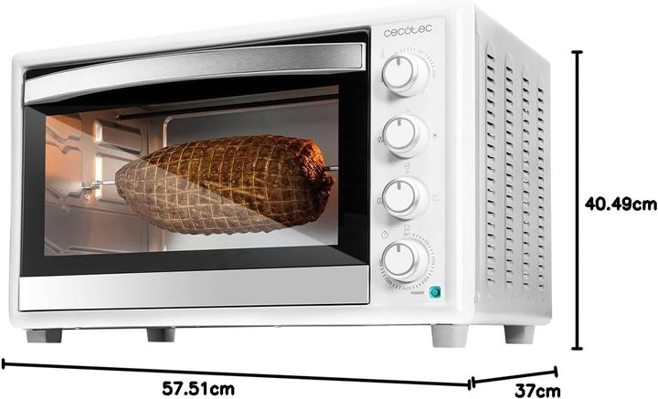 Cecotec Tischkonvektionsofen 46 Liter Bake&Toast 4600 White Gyro. 2000 W, Innenbeleuchtung, 12 Funkt