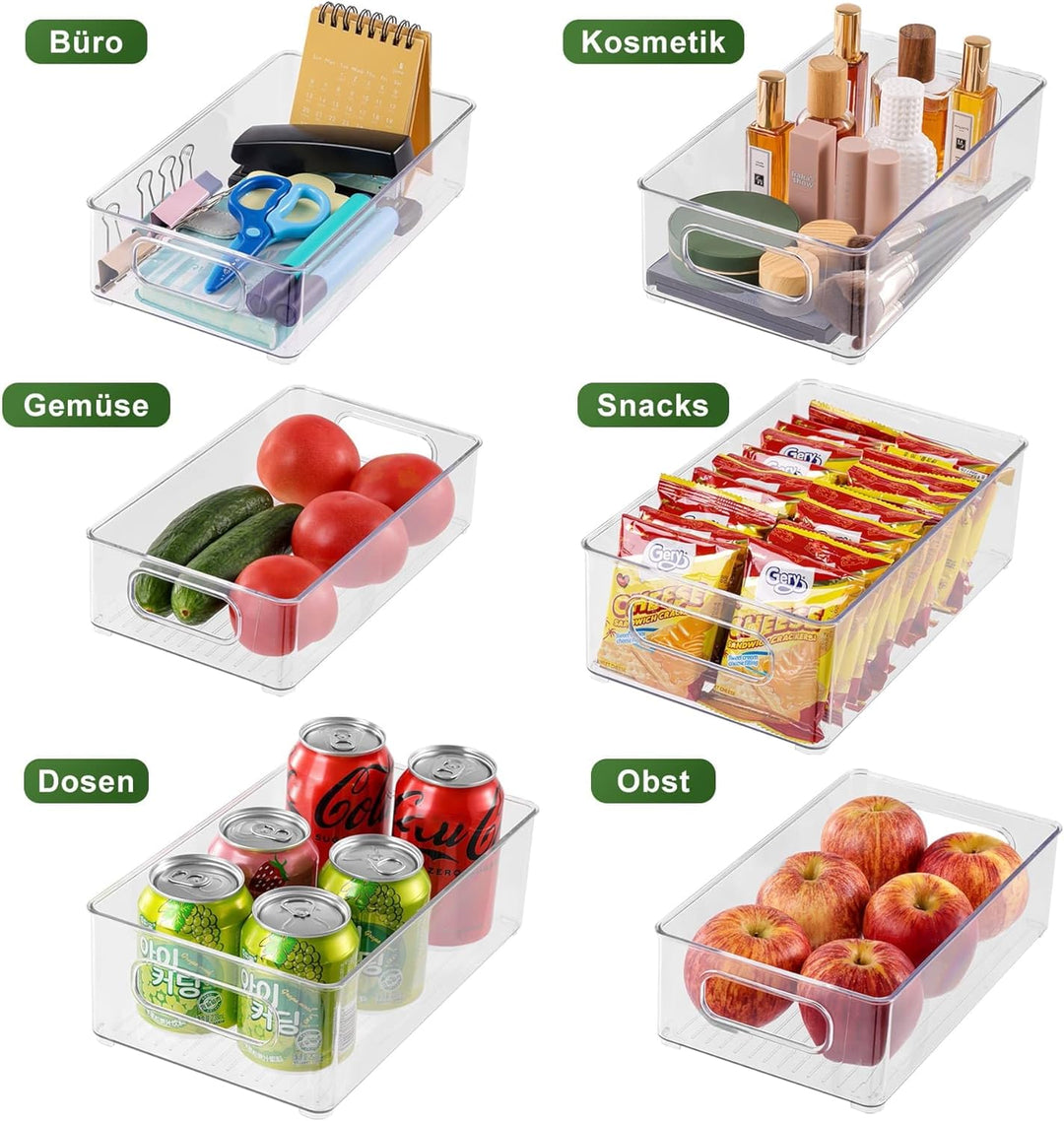 6er Pack Kühlschrank Organizer Aufbewahrung Boxen Set, Fridge Organizer Schublade Ordnungssystem Sta