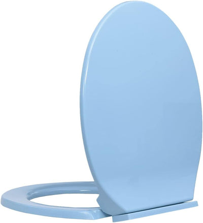 HOMIUSE Toilettendeckel 46x34 cm Toilettensitz mit Absenkautomatik Blau Oval Wc Sitz mit Absenkautom