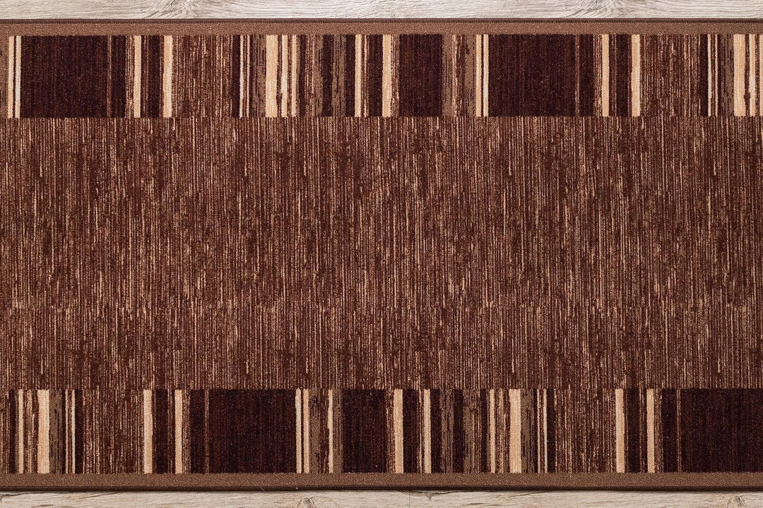 rugsx Antirutsch Teppichläufer Adagio braun - moderner Kurzflor für Küche, Flur & Wohnzimmer, Meterw