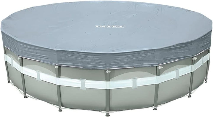 Intex Deluxe Pool Cover - Poolabdeckplane Deluxe - Ø 488 cm - Für Ultra Frame Pool Grau 488 cm