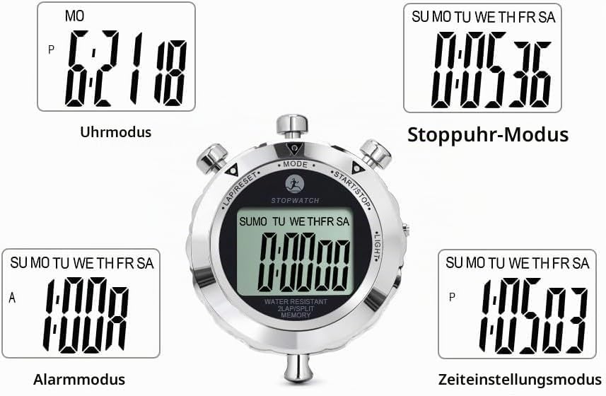 Rolilink Stoppuhr, Metall-Stoppuhr für Sport, wasserdicht, Stoppuhren, Timer für Sport und Wettbewer