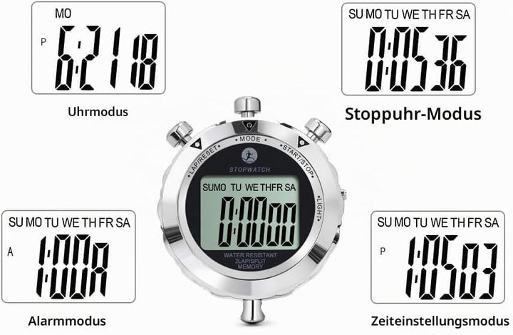 Rolilink Stoppuhr, Metall-Stoppuhr für Sport, wasserdicht, Stoppuhren, Timer für Sport und Wettbewer