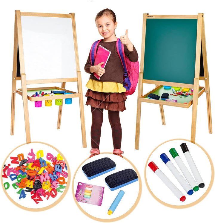 LEOMARK Maltafel für Kinder - Deluxe Tafel - Schreibtafel mit Zubehör, Kindertafel mit Kreide und Ma