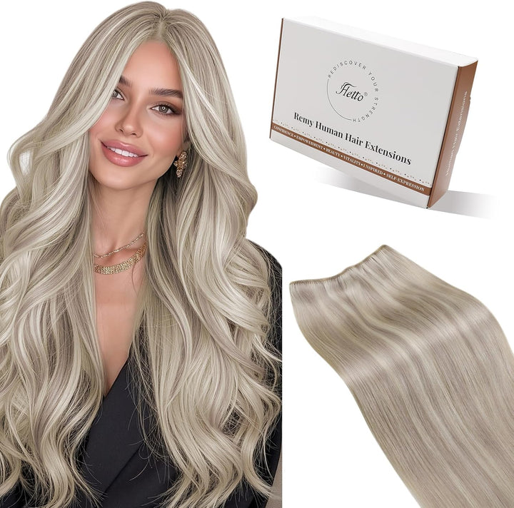 Hetto Echthaar Tressen Extensions Blond Echthaar Extensions Tressen Remy Menschliches Haartressen Ex