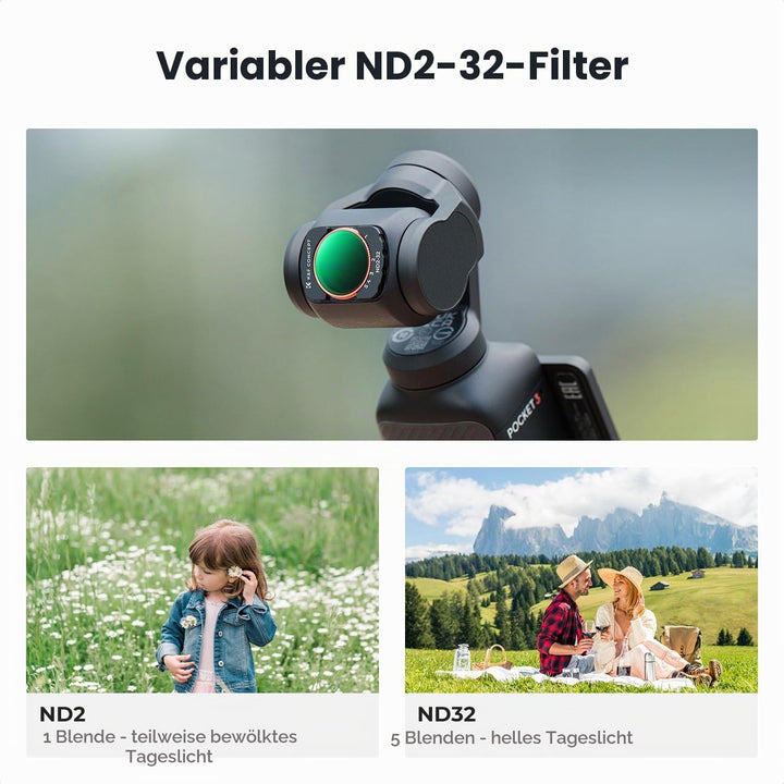 K&amp;F CONCEPT magnetisches Filter Set kompatibel mit DJI Osmo Pocket 4/3 | Magnetic Variable ND&amp;CPL&amp; B