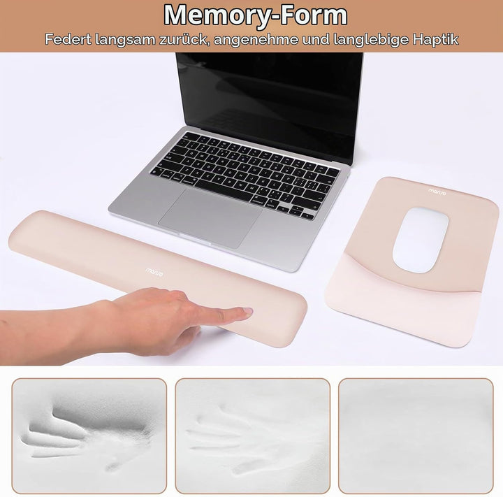 MOSISO Handgelenkstütze für Mauspad&amp;Tastatur Set, Rechteckig Ergonomisch Mauspad Rutschfest Basis Ho