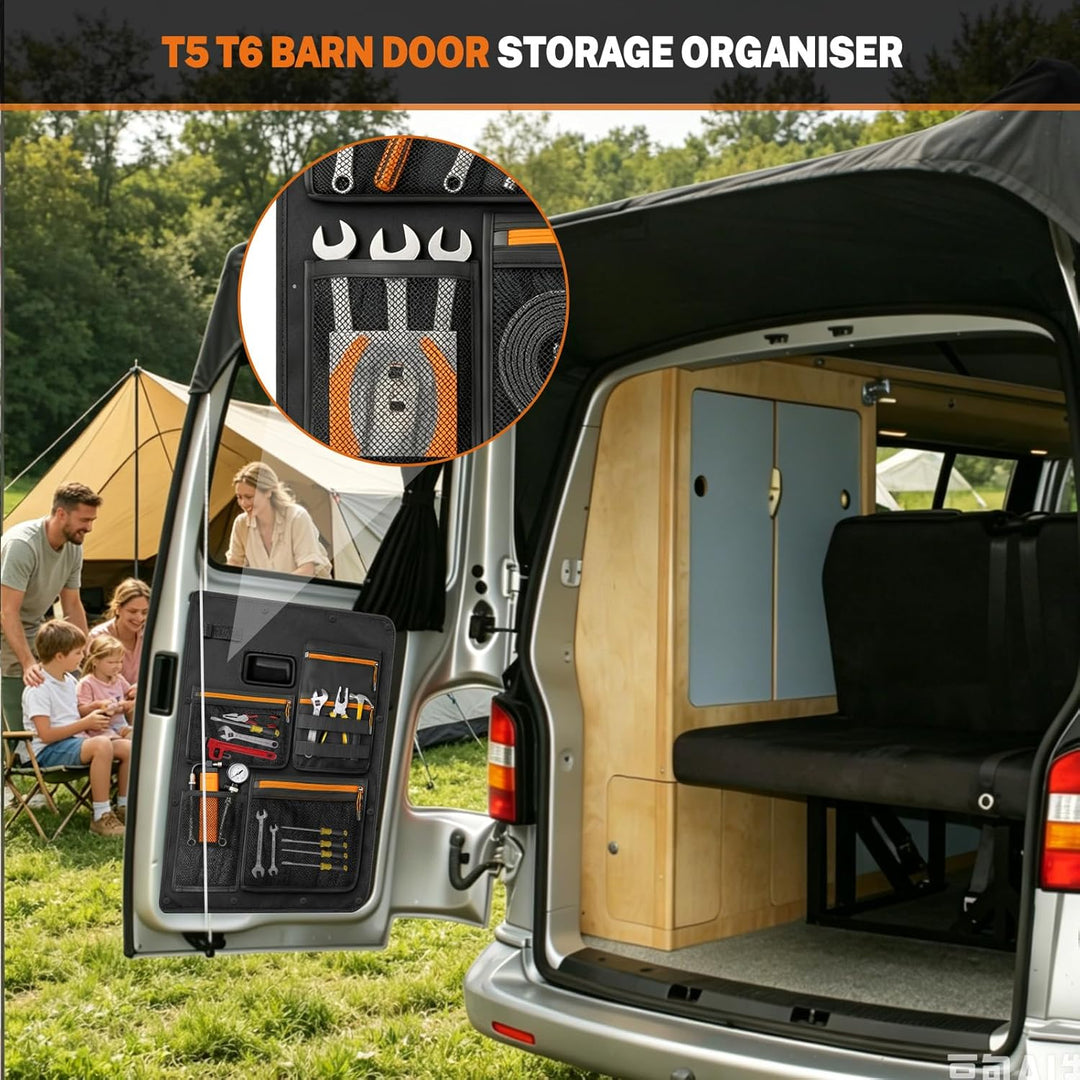 Scheunentür Lagerorganisator kompatibel mit VW T5 T6, 1 Paar Stauraumsparer Scheunentür Organizer Va