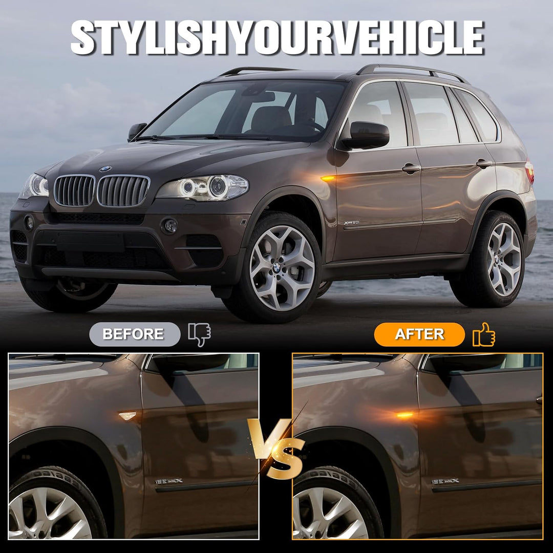 LED Blinker Seitenblinker für BMW E70 X5 E71 X6 F25 X3, Blinker mit Canbus Fehlerfrei, 2 Stück E70 X