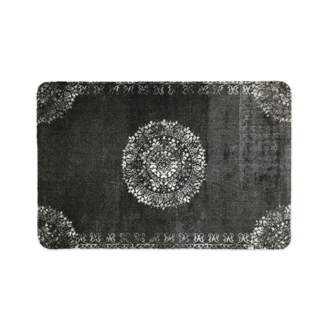 deco-mat Fussmatte Orient (50 x 70 cm, Schwarz) - rutschfeste und waschbare Fussmatte für aussen/inn