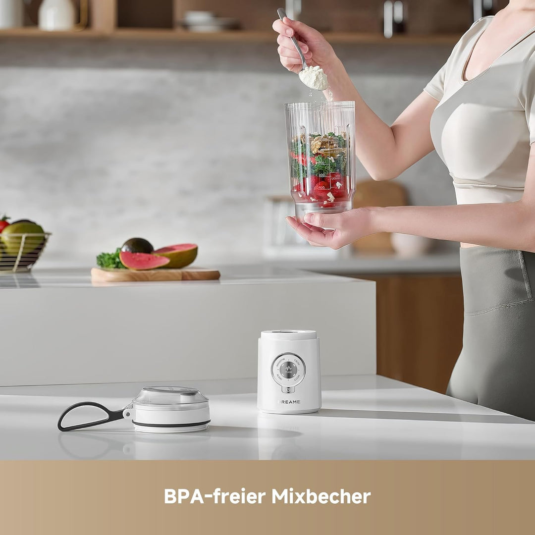 DREAME PortFresh Tragbarer Mixer, Abnehmbares Motorgehäuse, Schnellladen, 880 ml BPA-freier Mixbeche