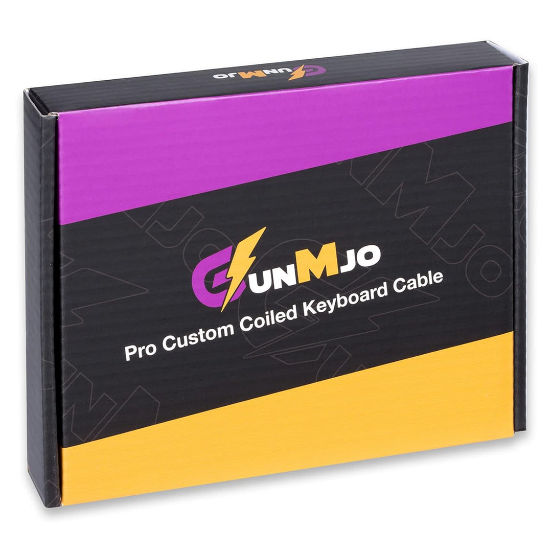 GUNMJO Pro Custom Coiled USB C Cable for Gaming Keyboard, Double-Sleeved Mechanical Keyboard Cable w