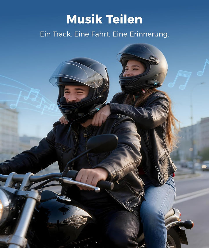ASMAX F1s Motorrad Headset mit Sprachsteuerung, Mesh Intercom für 10 Fahrer, 8 km Reichweite, Blueto