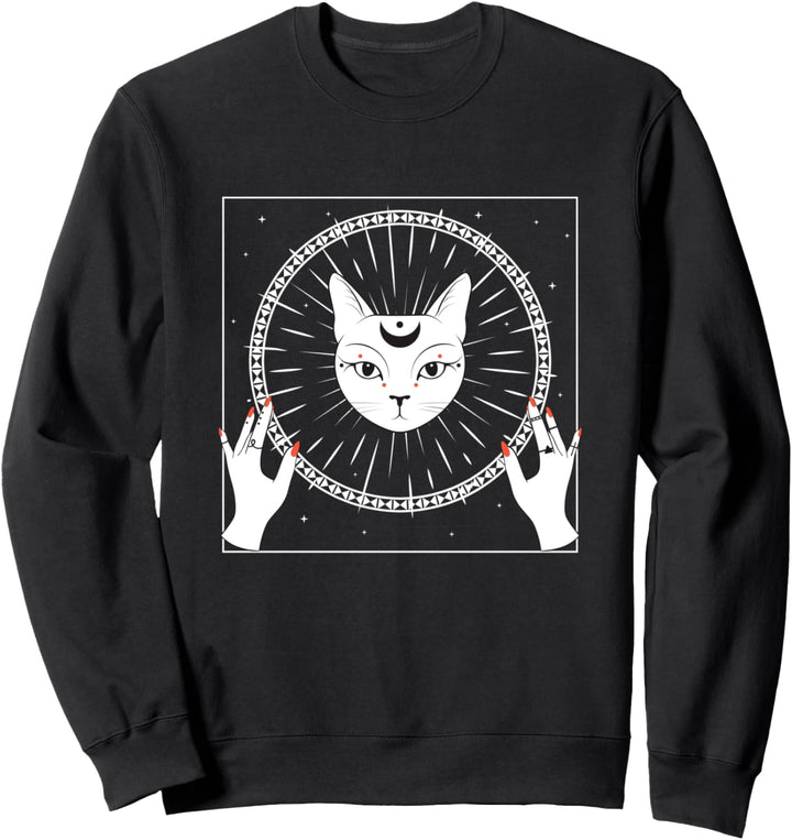 Okkulter Satan Vintage Katze Mond Hexerei Okkult Gothic Sweatshirt
