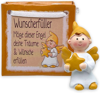 MIK funshopping Schutzengel in Tüte 2-Fach Sortiert, 24er Display, Glücksbringer (goldgelb), Goldgel