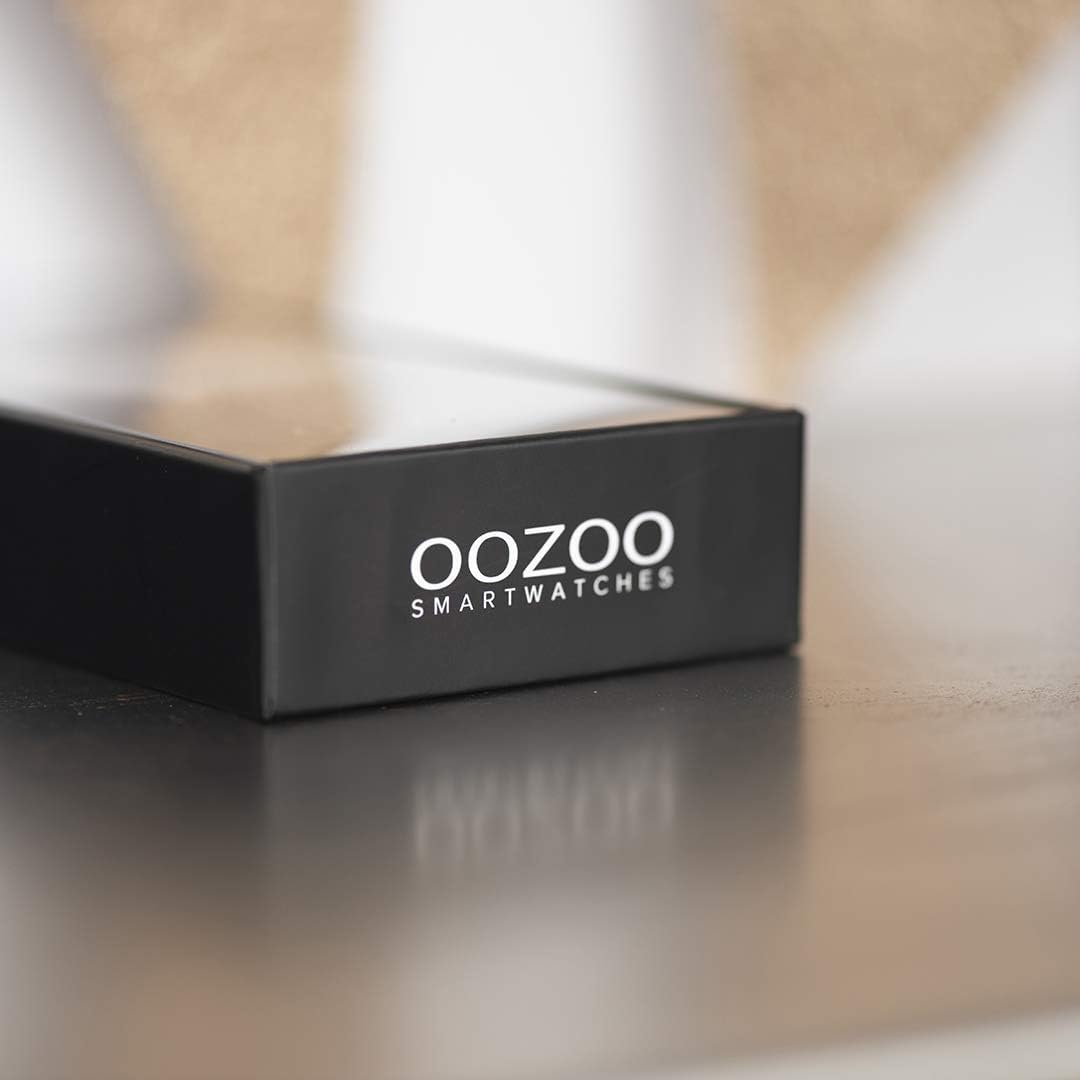Oozoo Smartwatch Unisex Fitnessuhr (Schwarz/Gold), Schwarz/Gold