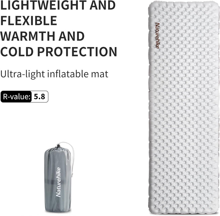 Naturehike Camping Isomatte Ultraleicht 5,8 R-Wert, 8 cm Dicke Aufblasbare Isomatte 4 Jahreszeiten L