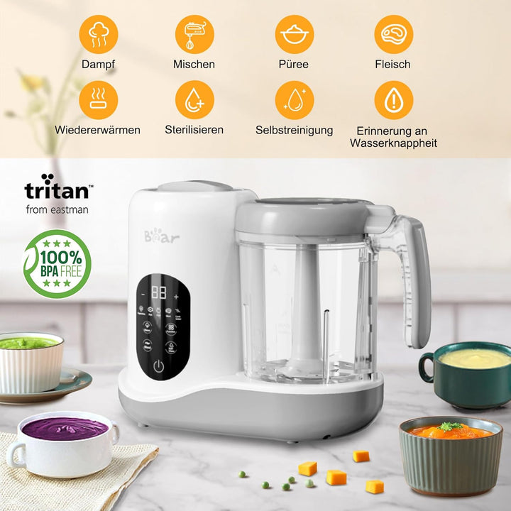 Bear Babynahrungszubereiter,Eine Stufe Baby Food Maker Dampfgarer Mixen,Automatisches Kochen & Zerkl