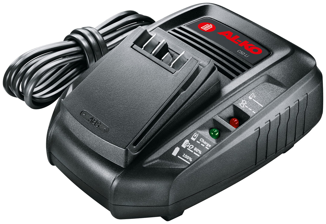 AL-KO 18 V BOSCH HOME AND GARDEN COMPATIBLE Akku-Ladegerät C50 Li, 3 A Ladestrom, 50/60 Hz, mit LED