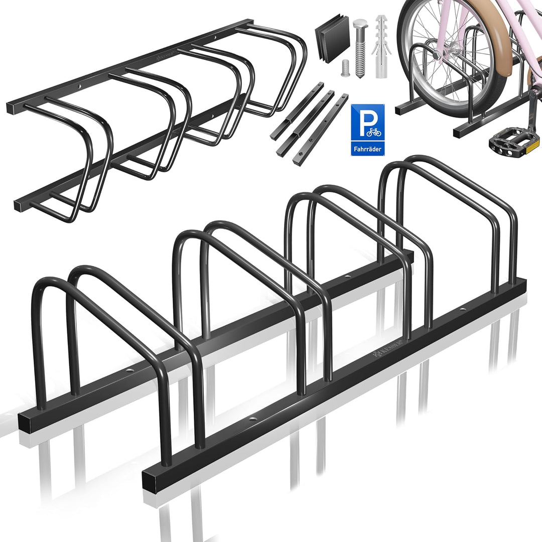 KESSER® Fahrradständer für 4 Fahrräder inkl. Parkschild | Mehrfachständer mit 37cm Radabstand für 30