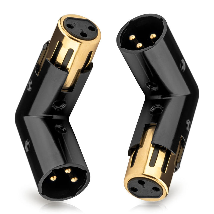 2 Stück 3-Pin Verstellbarer XLR 90° Winkeladapter, 2