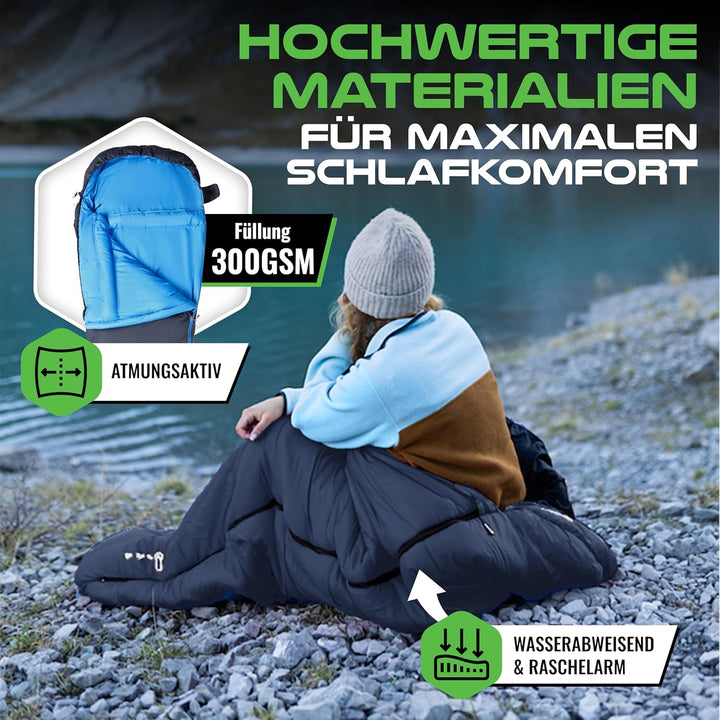 Schlafsack - Kleines Packmass & Ultraleicht (760g/1500g) - Outdoor Sommerschlafsack (100GSM) / 3-4 J