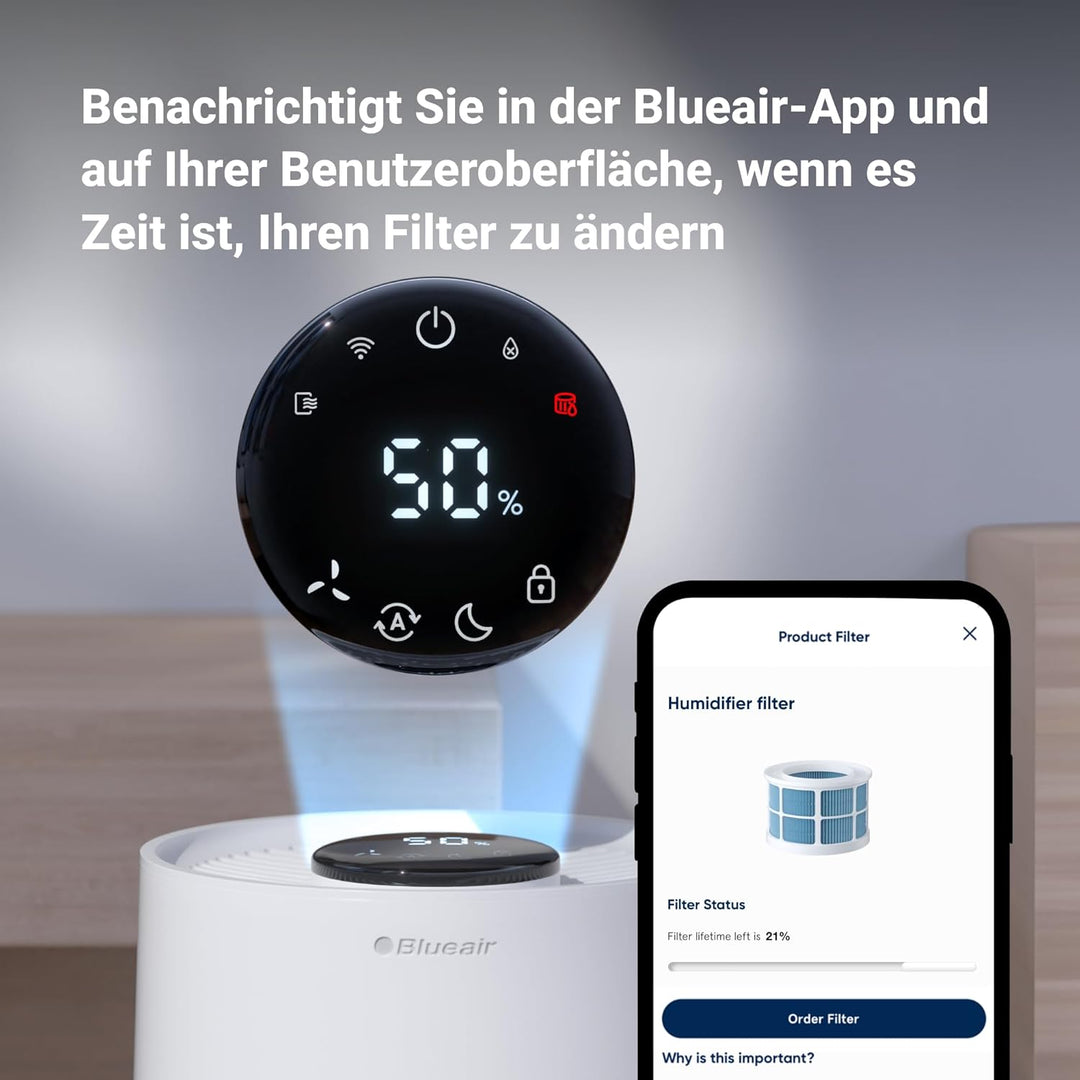 Blueair Luftbefeuchter H35i Dochtfilter, Original Blueair Ersatzfilter, beruhigende Wasserdämpfe dur